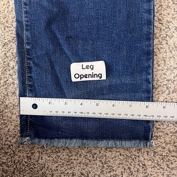 Old Navy Women 16T Boho Festival Indie Western Stretch Blue Raw Edge Flare Jeans - Picture 10 of 10